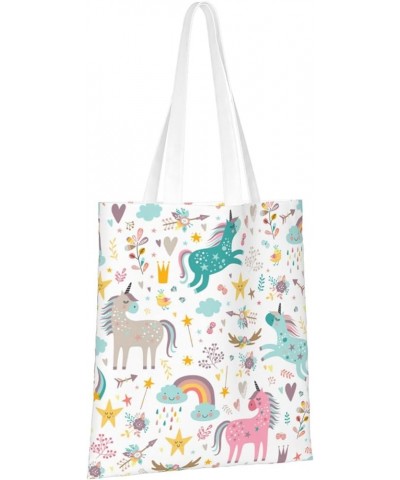 Unicorns Single Shoulder Fashion Canvas Tote Shopping Bags Handbags For Men And Women Unicorns1 $11.92 Totes