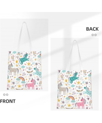 Unicorns Single Shoulder Fashion Canvas Tote Shopping Bags Handbags For Men And Women Unicorns1 $11.92 Totes