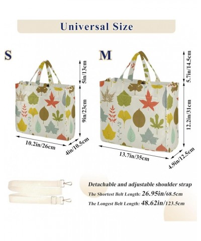 Colorful Fall Leaves Women's Tote Handbags Top Handle Satchel Shoulder Bag Crossbody Bag for Office Travel S $15.84 Totes