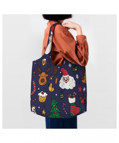 Merry Christmas Single Shoulder Commuter Canvas Tote Bags For Women And Men Merry Christmas39 $9.23 Totes