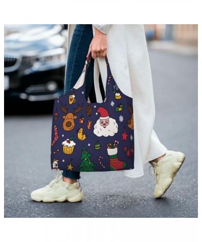 Merry Christmas Single Shoulder Commuter Canvas Tote Bags For Women And Men Merry Christmas39 $9.23 Totes