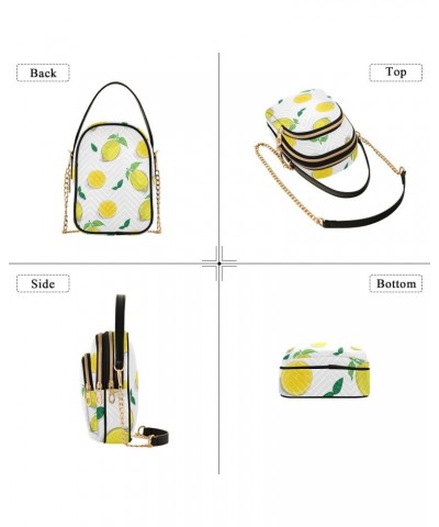 Cell Phone Purse Fruit Lemon Crossbody Handbag Durable Shoulder Bag Sturdy Travel Pouch Compact Chic Bag for Women Everyday U...