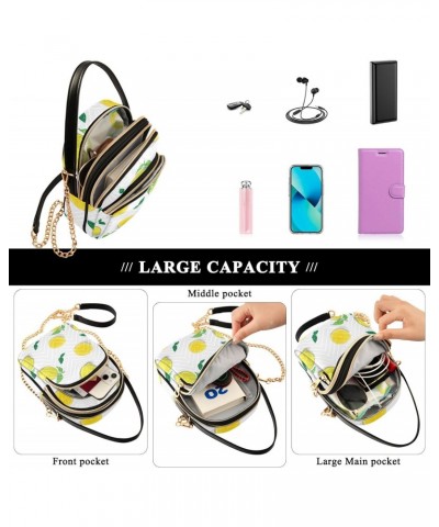 Cell Phone Purse Fruit Lemon Crossbody Handbag Durable Shoulder Bag Sturdy Travel Pouch Compact Chic Bag for Women Everyday U...