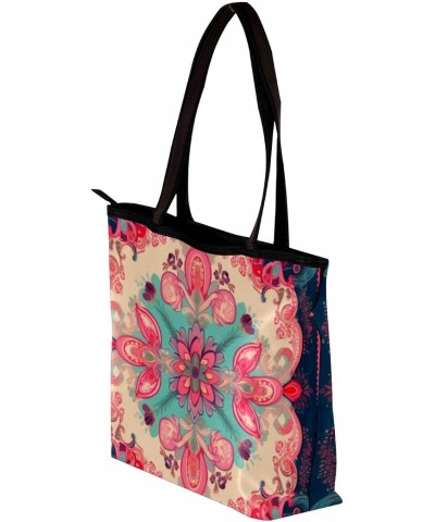 Handbags for Women, Zipper Tote Bag, Shoulder Bag, art abstract floral pattern $15.59 Totes