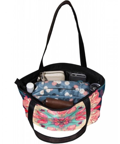 Handbags for Women, Zipper Tote Bag, Shoulder Bag, art abstract floral pattern $15.59 Totes