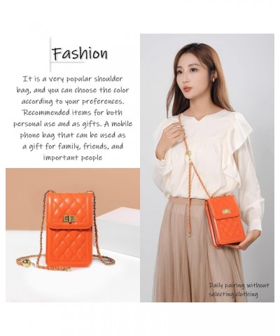 Women Small Crossbody Cell Phone Purse Leather Phone Purse Mini Messenger Shoulder Handbag Wallet Orange $17.43 Crossbody Bags