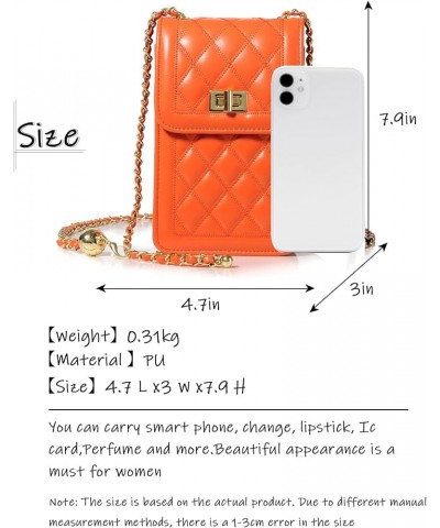 Women Small Crossbody Cell Phone Purse Leather Phone Purse Mini Messenger Shoulder Handbag Wallet Orange $17.43 Crossbody Bags