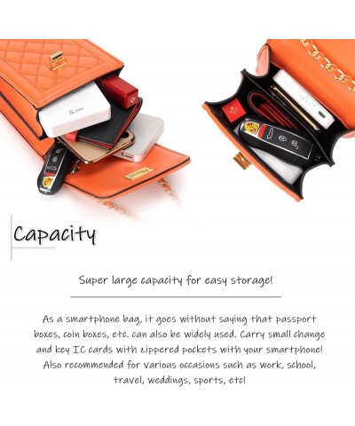 Women Small Crossbody Cell Phone Purse Leather Phone Purse Mini Messenger Shoulder Handbag Wallet Orange $17.43 Crossbody Bags