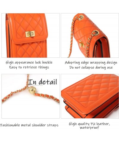 Women Small Crossbody Cell Phone Purse Leather Phone Purse Mini Messenger Shoulder Handbag Wallet Orange $17.43 Crossbody Bags