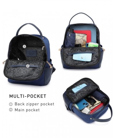 MKP Small Backpack Purse for Ladies Women Fashion Multi Pockets Daypacks with Front Zip Pocket (Nylon) Blue $20.99 Backpacks