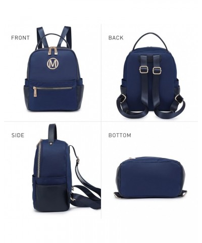 MKP Small Backpack Purse for Ladies Women Fashion Multi Pockets Daypacks with Front Zip Pocket (Nylon) Blue $20.99 Backpacks