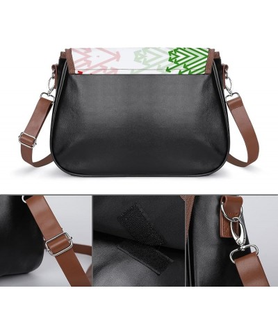 Printed Shoulder Crossbody Bag Leather Hobo Bags Medium Ladies Top Handles Satchels Gossip Black White Color4 $22.56 Hobo Bags