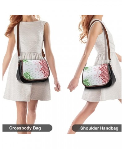 Printed Shoulder Crossbody Bag Leather Hobo Bags Medium Ladies Top Handles Satchels Gossip Black White Color4 $22.56 Hobo Bags