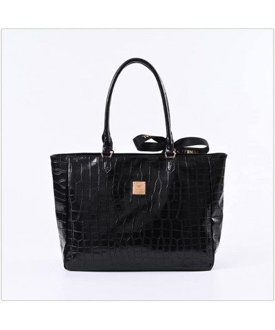 Crocodile Tote Ita Bag with Insert Pin Display Handbag, Big Capacity Shoulder Bag for Women Mother Bag Black $20.66 Totes