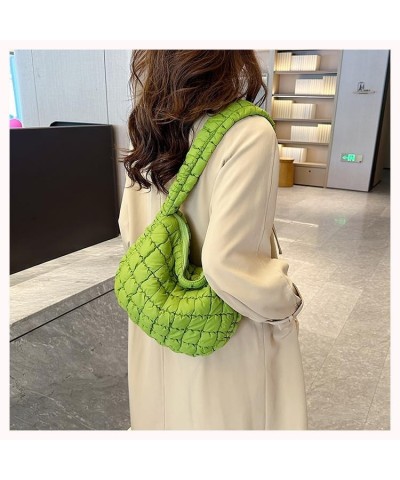 Quilted Puffer Tote Bags for Women Lightweight Quilted Padding Shoulder Bag Satchel Handbag Zip Puffer Bag Green S-yellow $14...