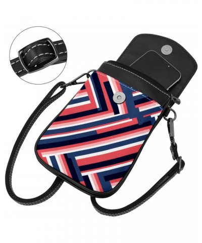 Crossbody Bags for Women,Crossbody Bag Men,Small Sling Bag,Blue and Red Stripes,Crossbody Purse $10.77 Crossbody Bags