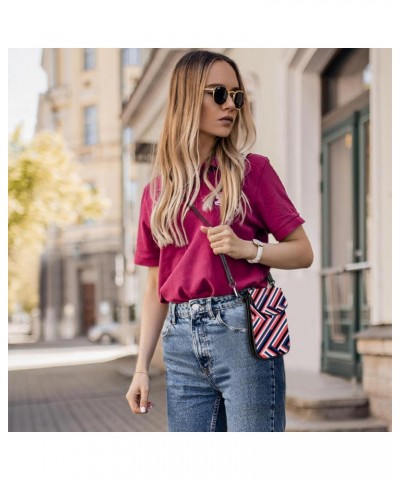 Crossbody Bags for Women,Crossbody Bag Men,Small Sling Bag,Blue and Red Stripes,Crossbody Purse $10.77 Crossbody Bags