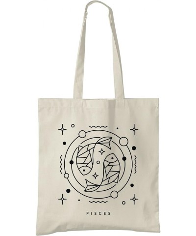 Zodiac Astrology Sign Natural Cotton Tote Bag Pick Your Sign Pisces $13.18 Totes