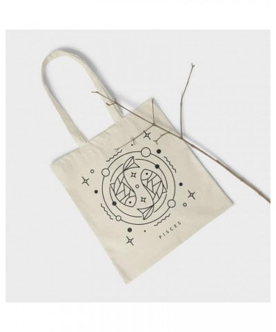 Zodiac Astrology Sign Natural Cotton Tote Bag Pick Your Sign Pisces $13.18 Totes