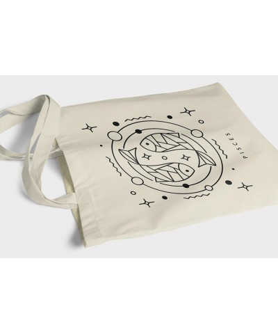 Zodiac Astrology Sign Natural Cotton Tote Bag Pick Your Sign Pisces $13.18 Totes