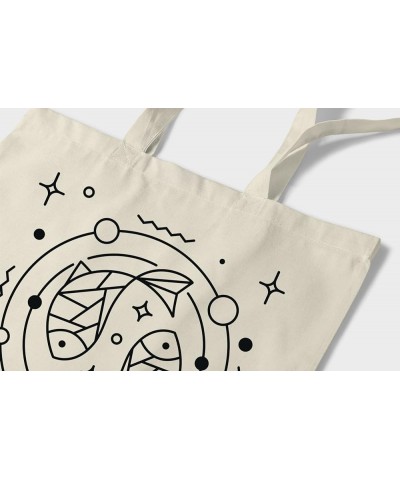 Zodiac Astrology Sign Natural Cotton Tote Bag Pick Your Sign Pisces $13.18 Totes