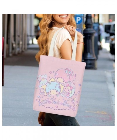 Print Casual L Ittle Tw in Stars Canvas Tote Handbag Women Reusable Grocery Bags Style-5 $13.35 Shoulder Bags