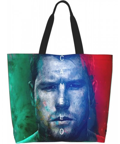 Canelo Boxer Alvarez Women's Tote Bag Large Capacity Shoulder Bags Casual Handbags Shopping Grocery Bag Work Bag $17.69 Totes