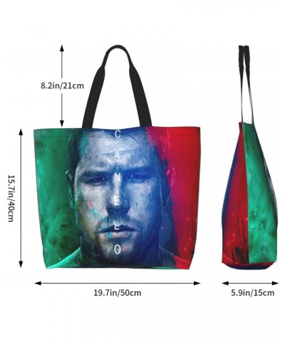 Canelo Boxer Alvarez Women's Tote Bag Large Capacity Shoulder Bags Casual Handbags Shopping Grocery Bag Work Bag $17.69 Totes