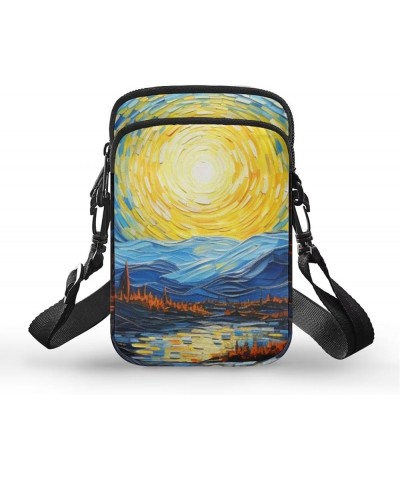 Crossbody Messenger Bag for Women Cell Phone Purse with Double Pockets for Travel Sports Van Gogh Oil Painting $9.68 Crossbod...