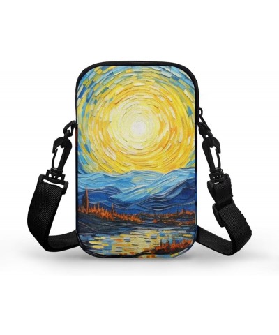 Crossbody Messenger Bag for Women Cell Phone Purse with Double Pockets for Travel Sports Van Gogh Oil Painting $9.68 Crossbod...