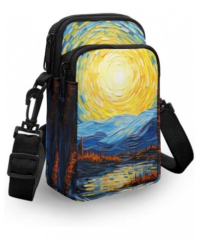 Crossbody Messenger Bag for Women Cell Phone Purse with Double Pockets for Travel Sports Van Gogh Oil Painting $9.68 Crossbod...