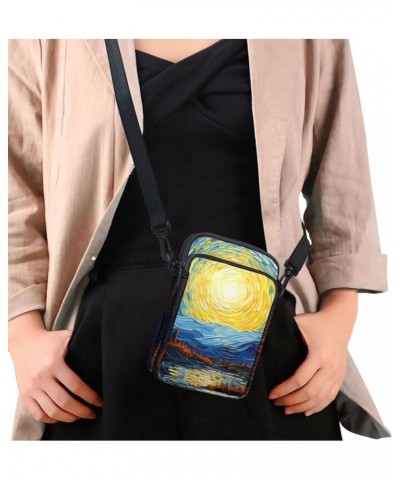 Crossbody Messenger Bag for Women Cell Phone Purse with Double Pockets for Travel Sports Van Gogh Oil Painting $9.68 Crossbod...