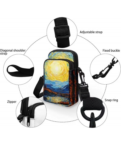 Crossbody Messenger Bag for Women Cell Phone Purse with Double Pockets for Travel Sports Van Gogh Oil Painting $9.68 Crossbod...