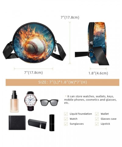 Crossbody Bags for Women,Crossbody Bag Men,Small Sling Bag,Baseball in Fire and Water,Crossbody Purse $10.62 Crossbody Bags