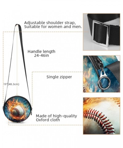 Crossbody Bags for Women,Crossbody Bag Men,Small Sling Bag,Baseball in Fire and Water,Crossbody Purse $10.62 Crossbody Bags