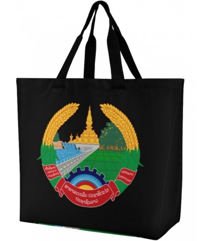 National Emblem of Laos Shoulder Shopping Bag Fashion Tote Bag Commuter Bags for Women $13.19 Totes