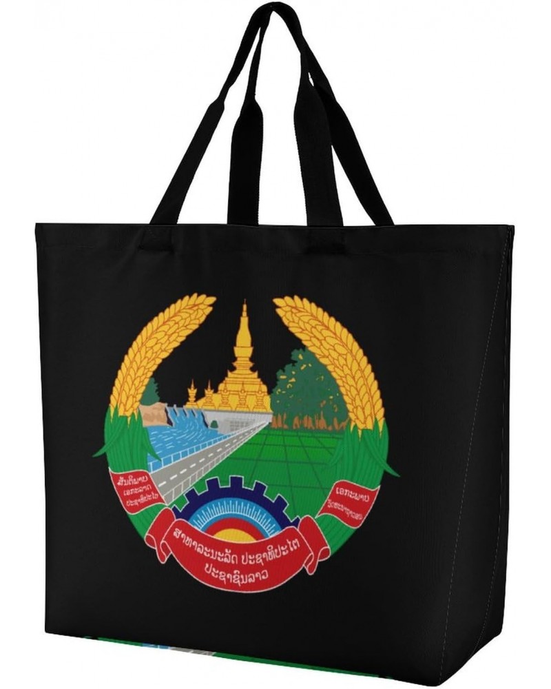 National Emblem of Laos Shoulder Shopping Bag Fashion Tote Bag Commuter Bags for Women $13.19 Totes