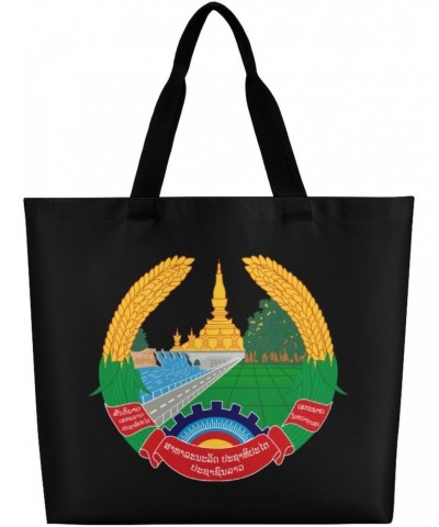 National Emblem of Laos Shoulder Shopping Bag Fashion Tote Bag Commuter Bags for Women $13.19 Totes