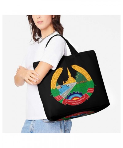 National Emblem of Laos Shoulder Shopping Bag Fashion Tote Bag Commuter Bags for Women $13.19 Totes