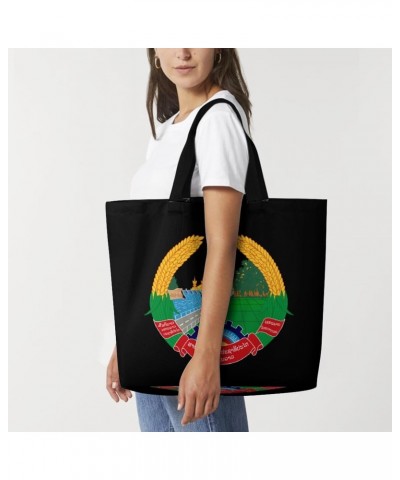 National Emblem of Laos Shoulder Shopping Bag Fashion Tote Bag Commuter Bags for Women $13.19 Totes