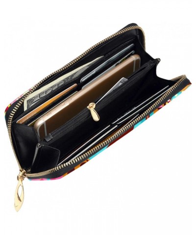 Men'S Women'S Leather Wallet Clutch Bag Cell Phone Purse Wristlet Handbag (Colorful Donut Christmas) $26.64 Wristlets