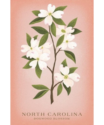 North Carolina, Vintage Flora, State Series, Dogwood Blossom (24x36 Giclee Gallery Art Print, Vivid Textured Wall Decor) $27....