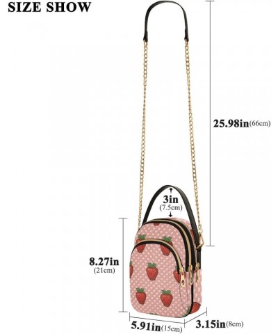 Cell Phone Purse Strawberry Polka Heart Crossbody Handbag Durable Shoulder Bag Sturdy Travel Pouch Compact Chic Bag for Women...