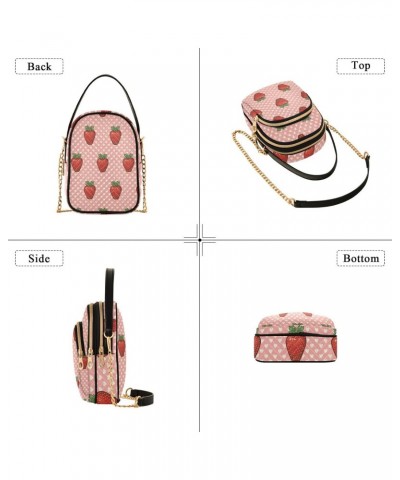 Cell Phone Purse Strawberry Polka Heart Crossbody Handbag Durable Shoulder Bag Sturdy Travel Pouch Compact Chic Bag for Women...