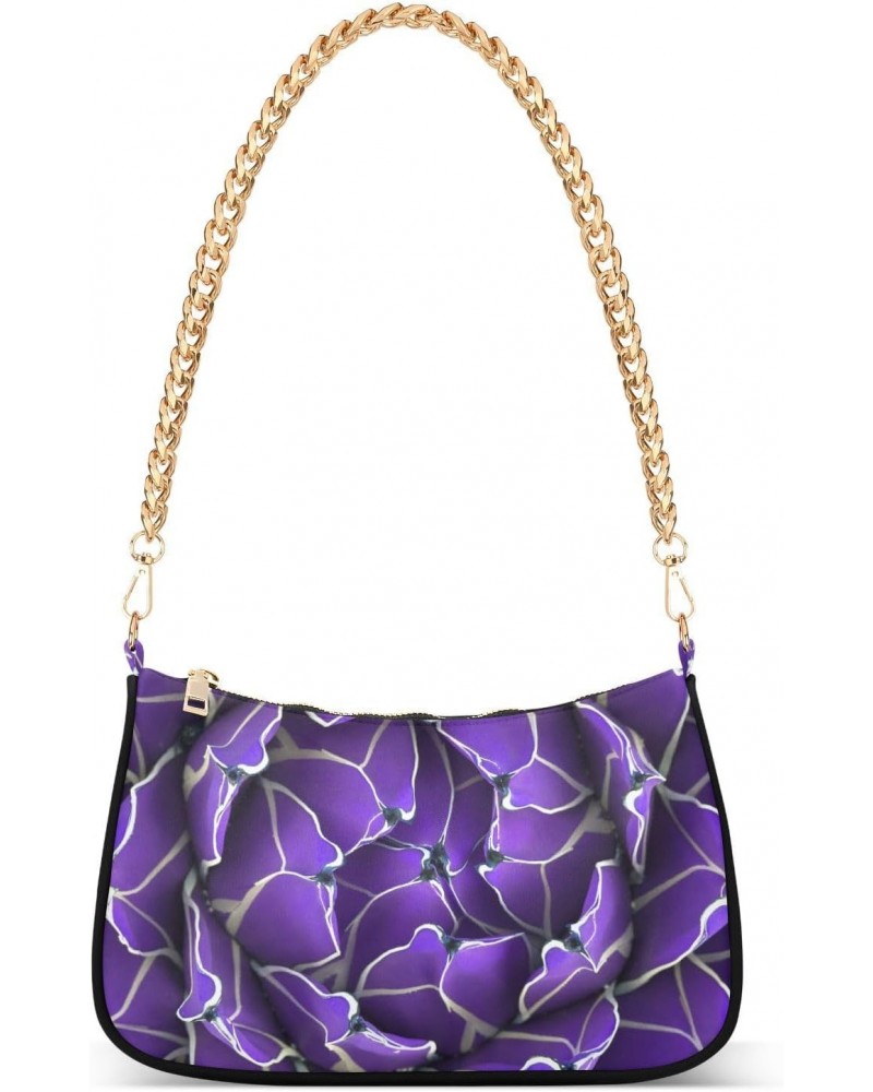 Floral Shoulder Bag Cactus Purple Floral Women Clutch Handbag Shoulder Purch Boho Bag Date Chain Bag Tote Bag Spring Holiday ...