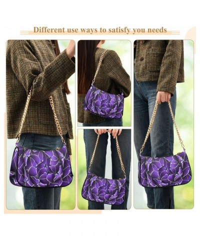 Floral Shoulder Bag Cactus Purple Floral Women Clutch Handbag Shoulder Purch Boho Bag Date Chain Bag Tote Bag Spring Holiday ...