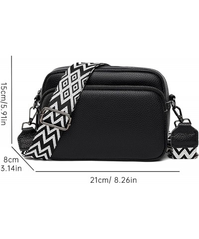 Women's Crossbody Bag Fashion Waist Packs Vegan Leather Small Sling Bag with Guitar Strap Black $21.37 Crossbody Bags