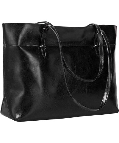 Women Vintage Genuine Leather Tote Shoulder Bag Handbag Upgraded Version Medium Black $33.05 Totes