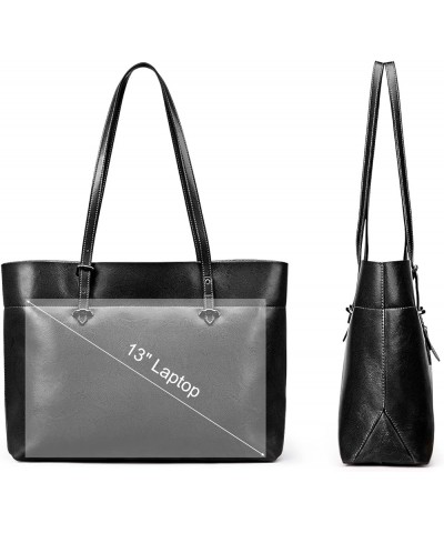 Women Vintage Genuine Leather Tote Shoulder Bag Handbag Upgraded Version Medium Black $33.05 Totes