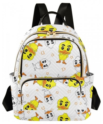 Backpack Purse for Women Cartoon Happy Ducks, Mini Fashion Backpack Lovely Lightweight Casual Daypack Shoulder Bag Travel Bac...